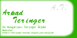 arpad teringer business card